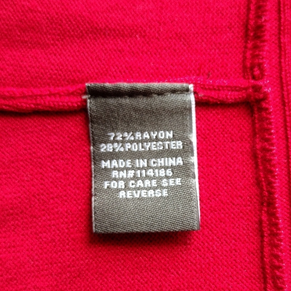 - 89 TH & MADISON - WOMEN'S RED SWEATER FRONT OPRN SIZE : L - Picture 6 of 6